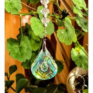 Crystal Prism 63mmAB Suncatcher with Clear/Silver